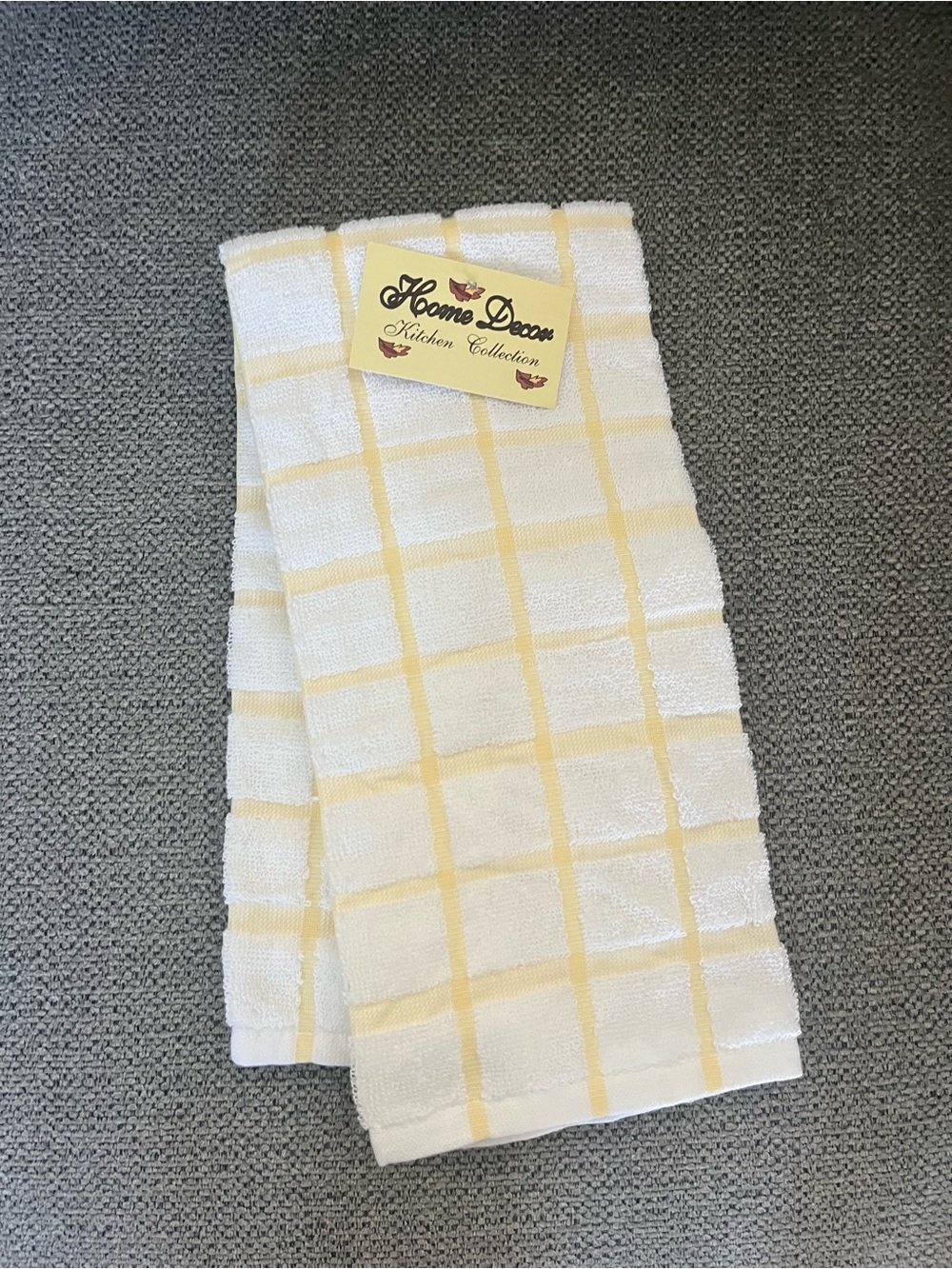 Yellow & White Kitchen Towel - Soft Absorbent